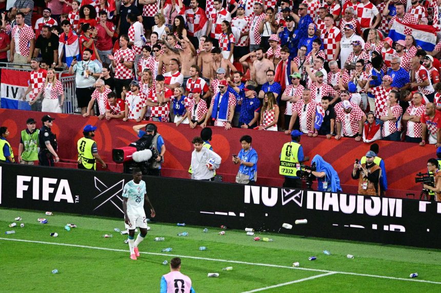Watch: Croatia fans throw bottles after VAR denies last-minute equaliser