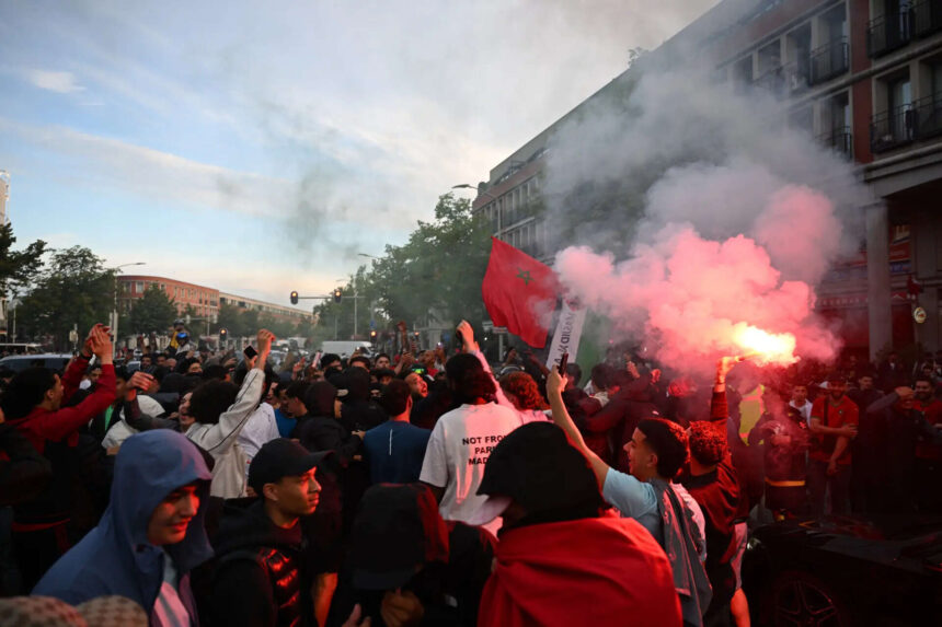 Watch: Moroccan fans clash with Dutch police after Morocco stun Netherlands in WC