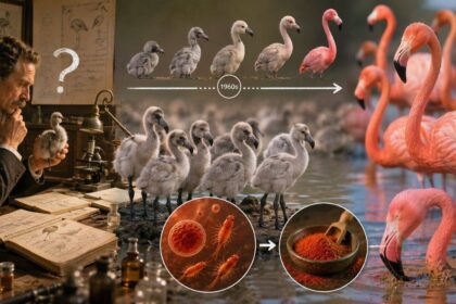Why flamingos aren't born pink: The 1960s breakthrough that solved the mystery