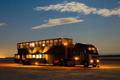 Will Smith once used this $2.5 million, 1,200-square-foot motorhome on film sets; the two-storey vehicle is now a luxury stay