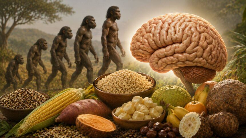 Human brain evolution may have depended on carbs, not just meat