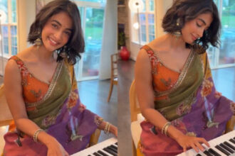 Pooja Hegde’s Saree Look: Understated printed drape wins praise; viral piano video adds charm