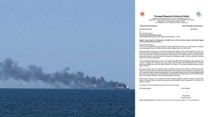 Seafarers’ union urges PM Modi to deploy Navy after Indian vessel sinks