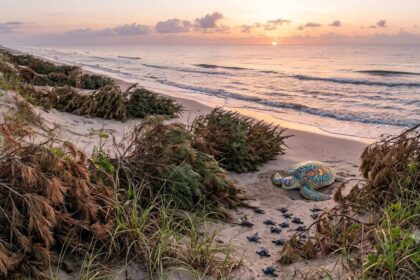 Texas uses discarded Christmas trees to help sea turtles survive